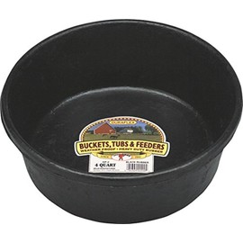 Little Giant® Heavy Duty Rubber Tub | Durable Rubber Feed Pan | Indoor & Outdoor Use | Rubber Feed Bucket | 4 Quarts
