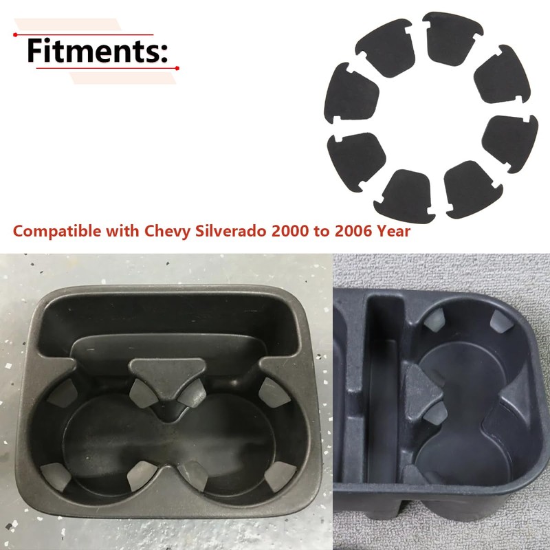 RLB-HILON 8PCS Cup Holder Insert Rubber Compatible with Chevy Silverado