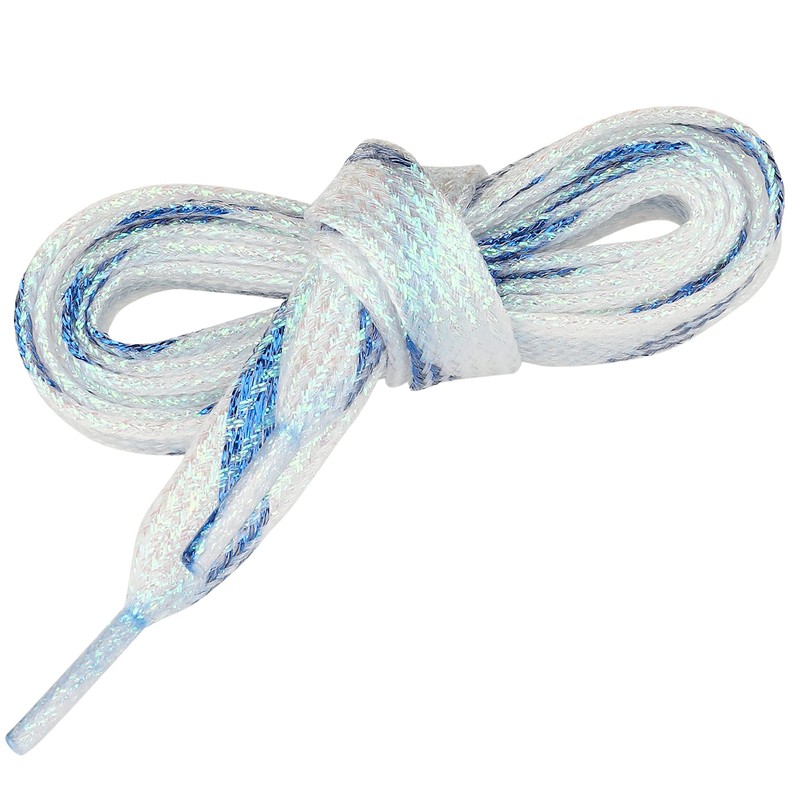 [Allegra K] Shoelaces, Flat, Metallic, Flat Laces, Shiny, blue (royal),