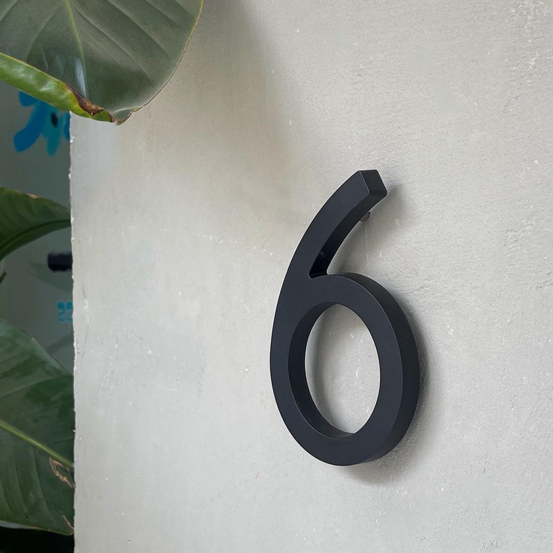 HASWARE 6 Inch Stylish ABS House Numbers - Black Sleek