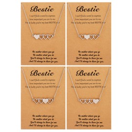 Best Friend Necklace Friendship Necklace for 2/3/4/5 Matching Heart BFF Necklaces Friendship Gifts for BFF Sisters Bestie