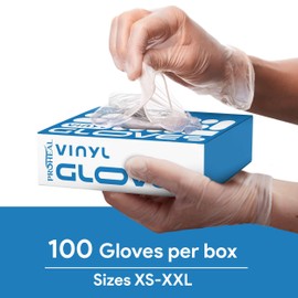 Vinyl Disposable Gloves X Large - 100 Clear Food Safe Cooking and Household Cleaning Gloves - Powder Free and Latex Free Kitchen Glove for Meal Prep and Food Service