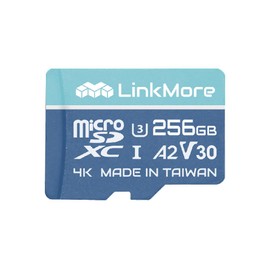LinkMore 256GB Micro SDXC Card, A2, UHS-I, U3, V30, Class 10 Compatible, Read Speed Up to 160 MB/s,Write Speed Up to 120 MB/s, SD Adapter Included