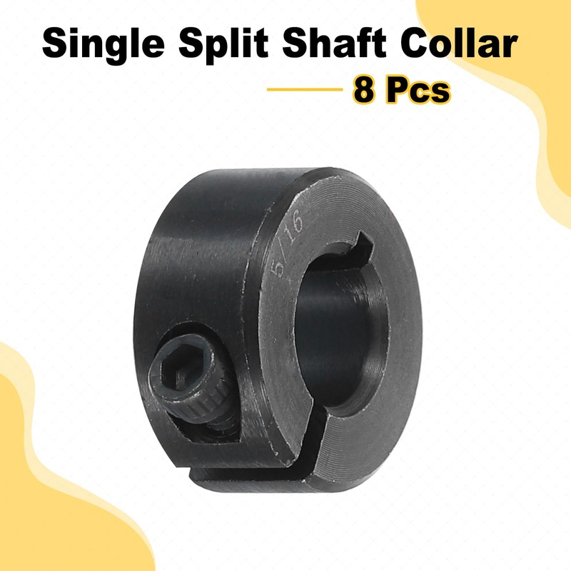 uxcell 8pcs Single Split Shaft Collar 5/16" Bore One-Piece Clamping