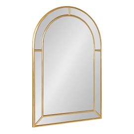Kate and Laurel Fairbrook Transitional Arched Wall Mirror, 18 x 24, Gold, Sophisticated Glam Mirror Decor for Wall