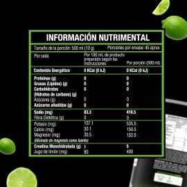 VALARA - Creatina Monohidratada Con Electrolitos En Polvo - Rehidratación y Performance 2 en 1 - Fórmula Deportiva - Sabor Limón 450 g - 45 porciones 