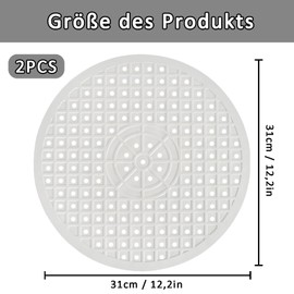 Sink Liner, Pack of 2 Round Sink Liners, White Rubber Sink Mat, Sink Mat, Rubber, Collapsible, Round, Reusable, for Home, Dishes, Bathroom