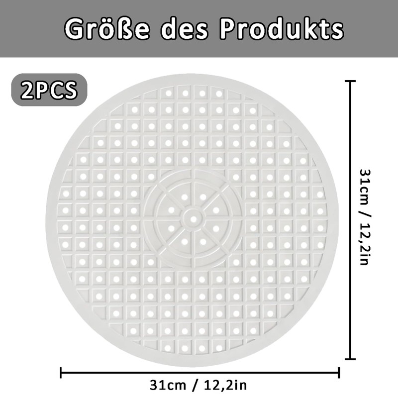 Sink Liner, Pack of 2 Round Sink Liners, White Rubber
