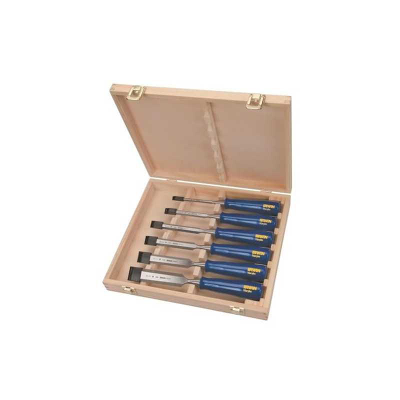 IRWIN Marples Chisel Set for Woodworking, 6-Piece (M444SB6N), Blue