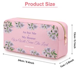 Inspirational Religious Gifts for Mom Daughter Sister Aunt Wife Scripture Bible Verse Makeup Bag Christmas Birthday Gift Ideas for Her Friends Easter Prayer Double Side Pink Toiletry Bag