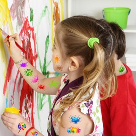 Painting Temporary Tattoos | Painting Birthday Party Decorations Colorful Splash Stickers Paint Art Painting Themed Party Favors Supplies Accessories Artist Gift Idea For Kids Boy Girl Teen Adult
