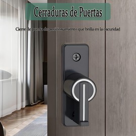 Fishlead Pestillos de Puerta de Angulo Recto de 90 Grados, Cerradura de Puerta Corredera, Corredizas Pestillo de Seguridad para Puertas, Gate Latch para Jardín Baño Exterior, 1 Pc Negro Luminoso (A)