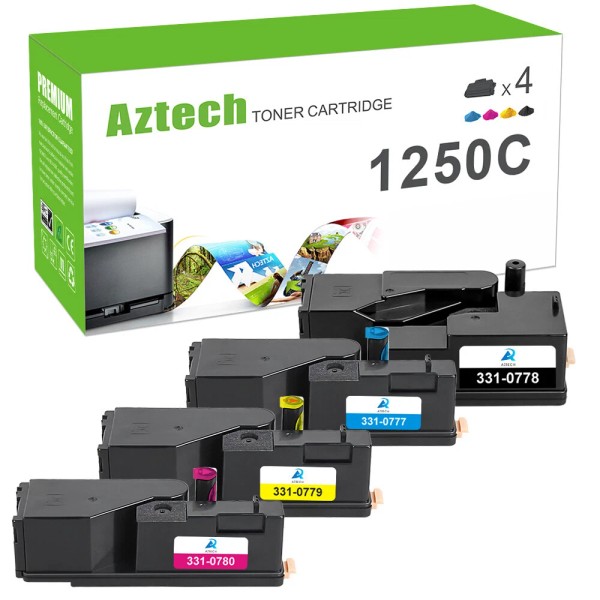 Compatible With Dell 4pk Black Color Toner Set Cartridge 1250