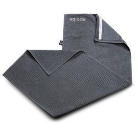 aqrade Sporthandtuch I Fitness Handtuch mit Tasche & Fixierung I 125x50cm I Gym Handtuch aus 100% Baumwolle I Graphit I XXL