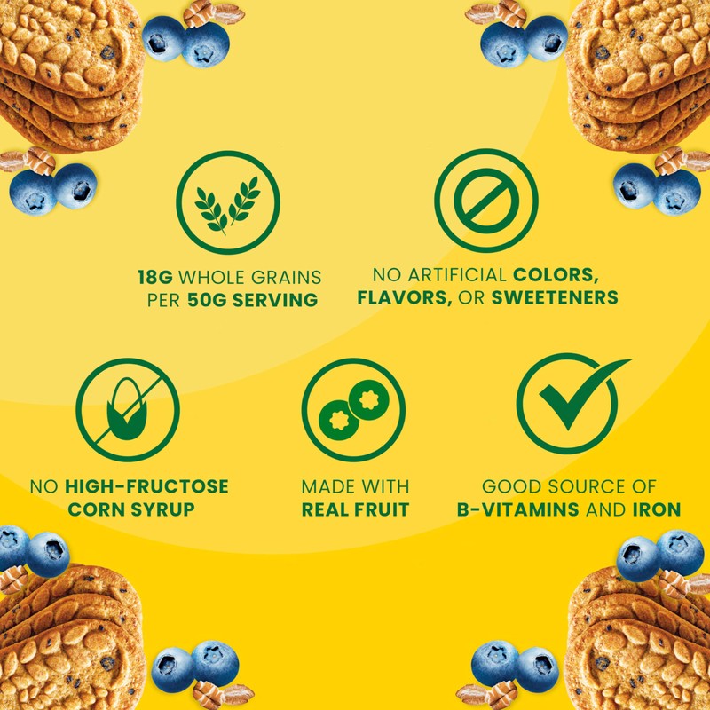 belVita Breakfast Bars Biscuits, Blueberry, 8 Packs (4 Biscuits Per