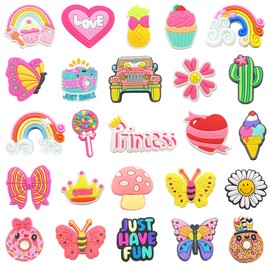 FUNSEE Shoe Charms for Kids Girls Women,25 PCS Cute Shoe Decoration Charms Kids Kawaii Not Random Different Shoes Charm Women Party Birthday Gift
