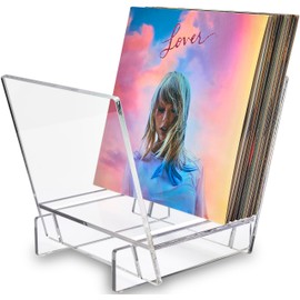 Honygebia Acrylic Vinyl Record Holder, Storing Collection of 40 Premium LPs