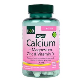Holland & Barrett Vegan Calcium Magnesium Vitamin D & Zinc 120 Tablets