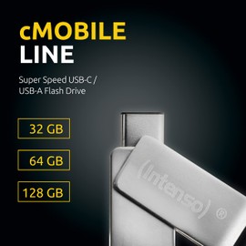 Intenso cMobile Line, 64GB Dual USB-Stick USB 3.2 Gen. 1x1 Type-C, silber