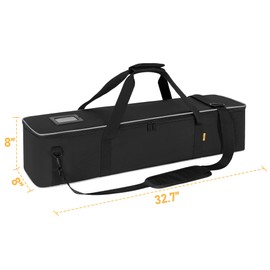 OUUTMEE Multifunctional Tripod Bag Heavy Duty Tripod Carrying Case with Handle for Lights, Speakers, Cameras, Boom, Microphone Stand, black, briefcase