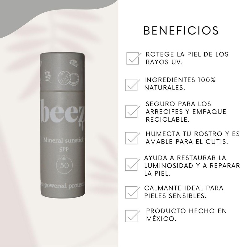 Protector Solar Mineral Beez, SPF 50, Fórmula Orgánica