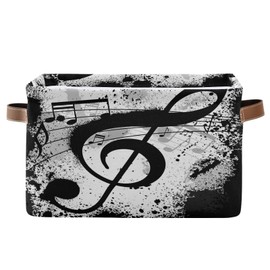AUUXVA - Cesta de almacenamiento Ombra para pintura artística, almacenamiento de notas musicales, caja de cubeta de lona duradera, plegable, cesta organizadora de juguetes con asas para estantería, clóset, recámara, oficina en casa