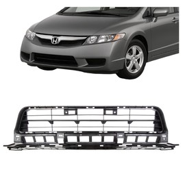 KUAFU Front Lower Bumper Cover Grille Compatible with 2009-2011 Honda Civic Sedan 4DR Replacement for HO1036127 RH01530008 71107SNEA50 Grill PP Plastic