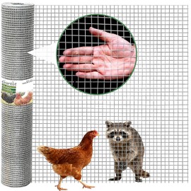 1/2 in 48"x100' Hardware Cloth – Hot-Dip Galvanized After Welding, 19GA Chicken Wire Fencing Roll for Snake, Raccoon & Fox Prevention