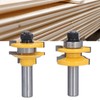 2Pcs 1/2in Shank Router Bit Woodworking Cabinet Door Carbon Steel