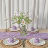 FuSenYuan Lavender Cheesecloth Table Runner 12 Ft and 12 Napkins