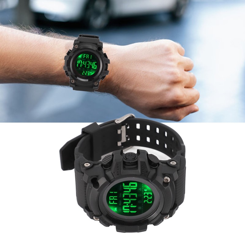Digital Sports Watch 50m Waterproof Alarm Clock Electronic Watch with