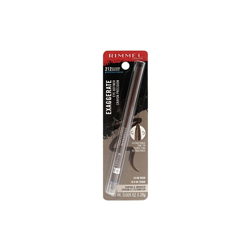 Rimmel London Exaggerate Waterproof Eye Definer Eyeliner, Highly Pigmented, Long-Wearing,
