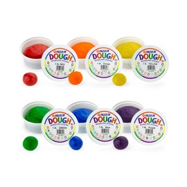 Hygloss Products Play Dough, Safe & Non-Toxic Modelling Dough for Arts & Crafts, Learn & Play, Unscented, 1lb. of 6 Colors, 6 lb. Total