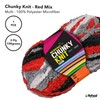 Yatsal Microfibre 3-Ply Chunky Knitting Yarn 100 g, Red Mix