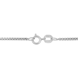 Kooljewelry 14k White Gold 1 mm Hollow Box Chain Necklace (18 inch), White Gold