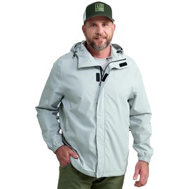 HUK Men's Standard Storm Jacket, Heavy Duty Fishing Rain Coat, Harbor Mist