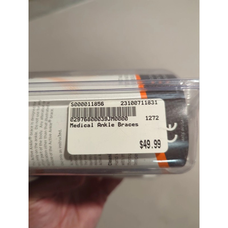 Active Ankle Volt AA Rigid Hinged Ankle Brace Black Size