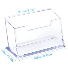 VYIBPDY Business Card Holder for Desk, Business Card Holder - 4 Pieces Acrylic Business Card Holder Display Plastic Business Card Stand Desktop Business Card Holder for Exhibition, Home, Office