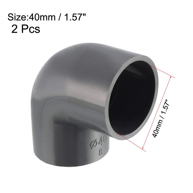 sourcing map PVC Pipe Fitting 40mm Slip Socket 90 Degree