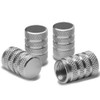 Alloy Coated Thread Aluminum Silver Chrome Tire Valve Stem Caps