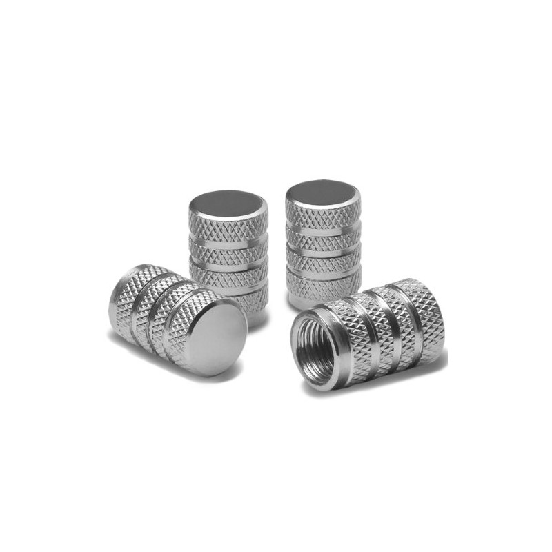 Alloy Coated Thread Aluminum Silver Chrome Tire Valve Stem Caps