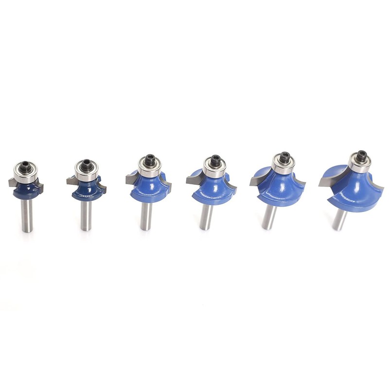 Akylin 6Pcs Round Over Router Bits 1/4 Inch Shank, Roundover