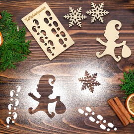 Gnome Stencil Footprints, Gnome Stencil Window, Wooden Gnome Scraper, Gnome Foot Prints, Gnome Accessories Christmas Stencil for Glass Door Floor, Christmas Decoration