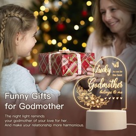 Vetbuosa Godmother Gifts, Birthday Gifts for Godmother - Godmother Night Light Gifts from Goddaughter Godson, Godmother Proposal Gifts, Godmother Birthday Gifts, Birthday Presents for Godmother