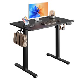 DEVAISE Whole Piece Desktop Electric Standing Desk, 40" x 24" Adjustable Height Computer Desk, 3 Height Memory Settings, Sit Stand Up Desk for Home Office, Black