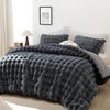 YIKUSH YIKUSH Fluffy Comforter Set Queen - Super Soft Dark