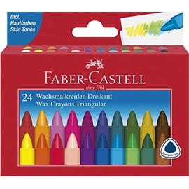 Faber-Castell 120024 Triangular Wax Crayon Box Case of 24