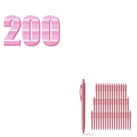 deegtran 200 Pack Pink Barrel Black Ink Pens+ 50 Pack Red Barrel Red Ink pens