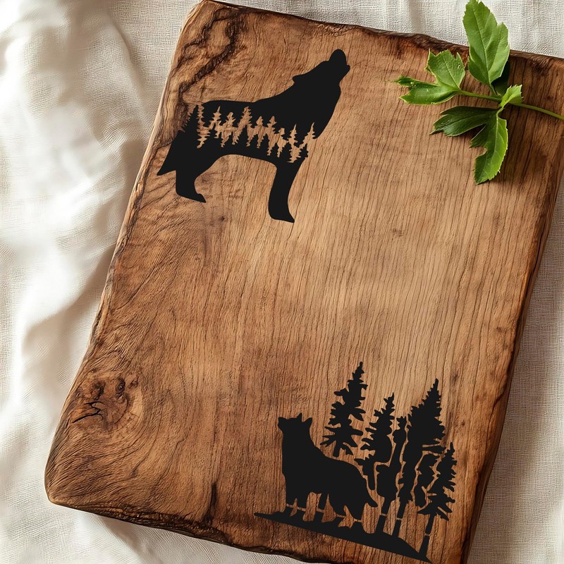 25 Pcs Forest Animal Wood Burning Stencils for Painting 6"