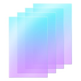 Rainbow Color Acrylic Sheet, 4 Pcs Translucent Color Radiant Plexiglass Plastic Sheet for DIY Painting, Arts and Crafts, Decoration, 7.9 * 11.8 Inches, 3mm Thickness